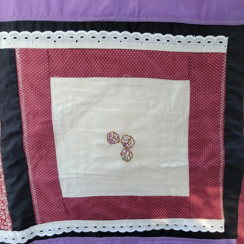 Handmade Patchwork Baby Quilt Nursery Blanket Purple‎ Pink Sunflower EXCELLENT